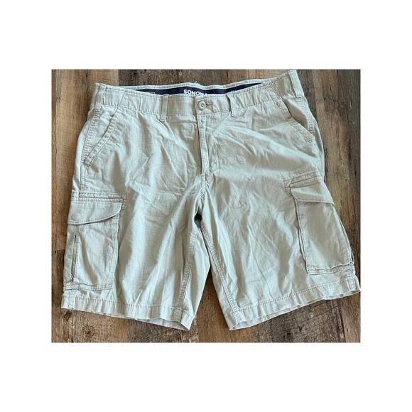Sonoma  Flexcore Khaki Cargo Cotton shorts 38 - Picture 1 of 7